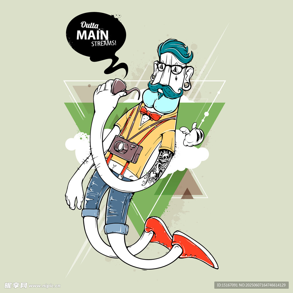 潮流男士卡通插画
