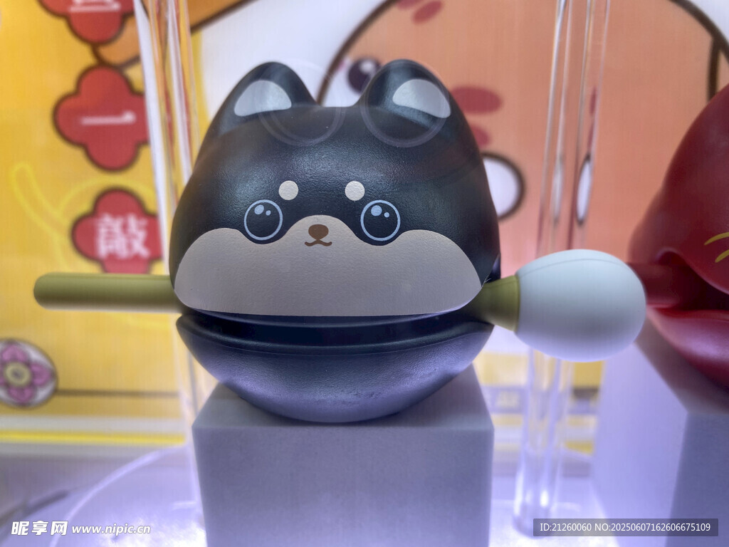 黑猫木鱼摆件
