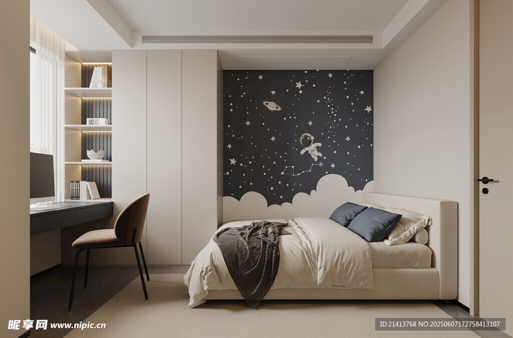 简约星空主题卧室设计