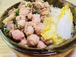 荷香五花肉拼肉丸蒸饭