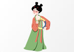 古风汉服女子优雅侧立