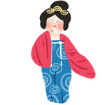 唐朝仕女形象插画