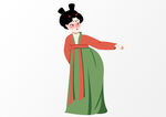 唐代仕女形象插画