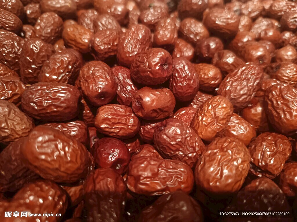 饱满诱人的红枣特写