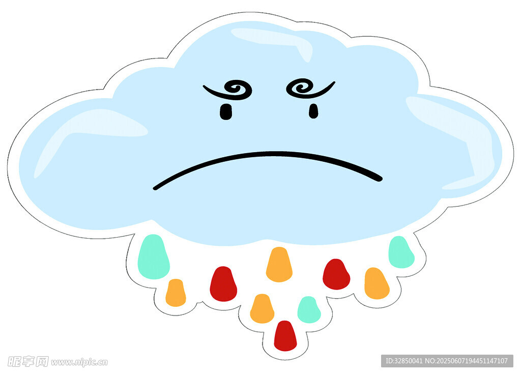 悲伤云朵正下雨