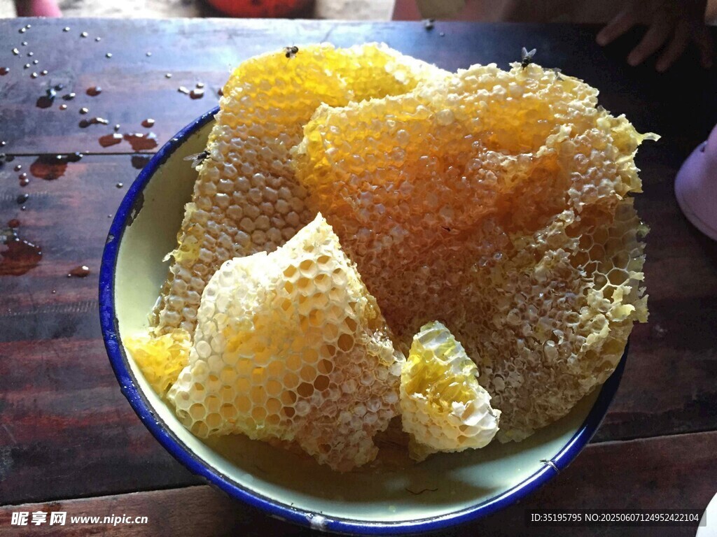 碗中天然蜂巢蜜诱人