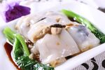 美味肠粉配青菜