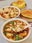 美味早餐组合 汤与饼