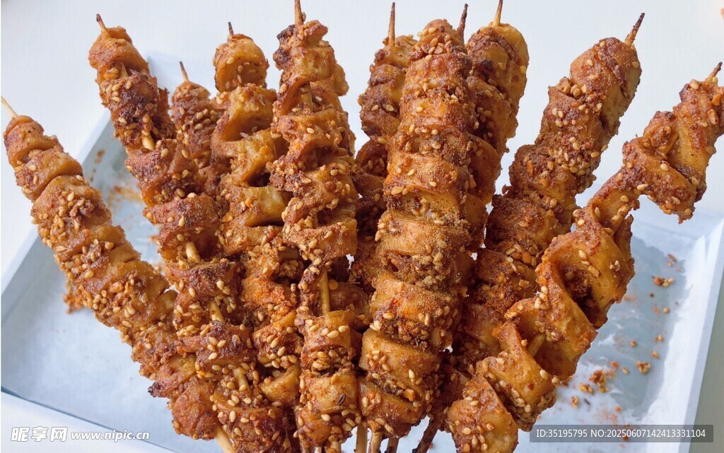 美味烤面筋串诱人呈现