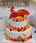 喜庆双层祝寿蛋糕