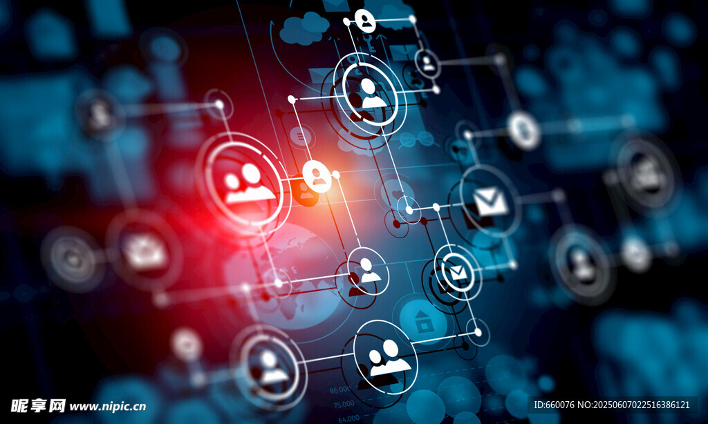 科技社交网络连接概念图