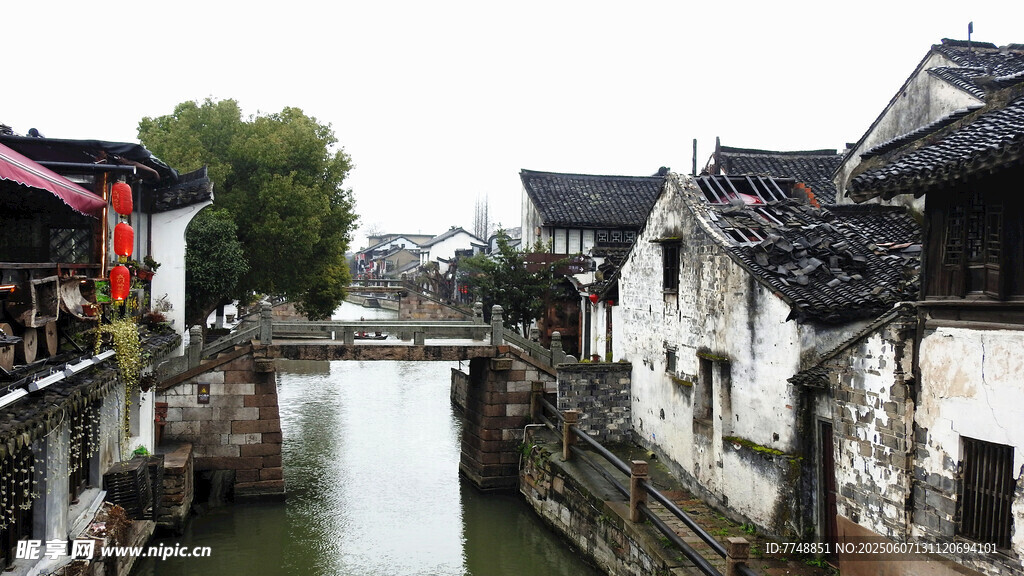 江南水乡古巷河道美景