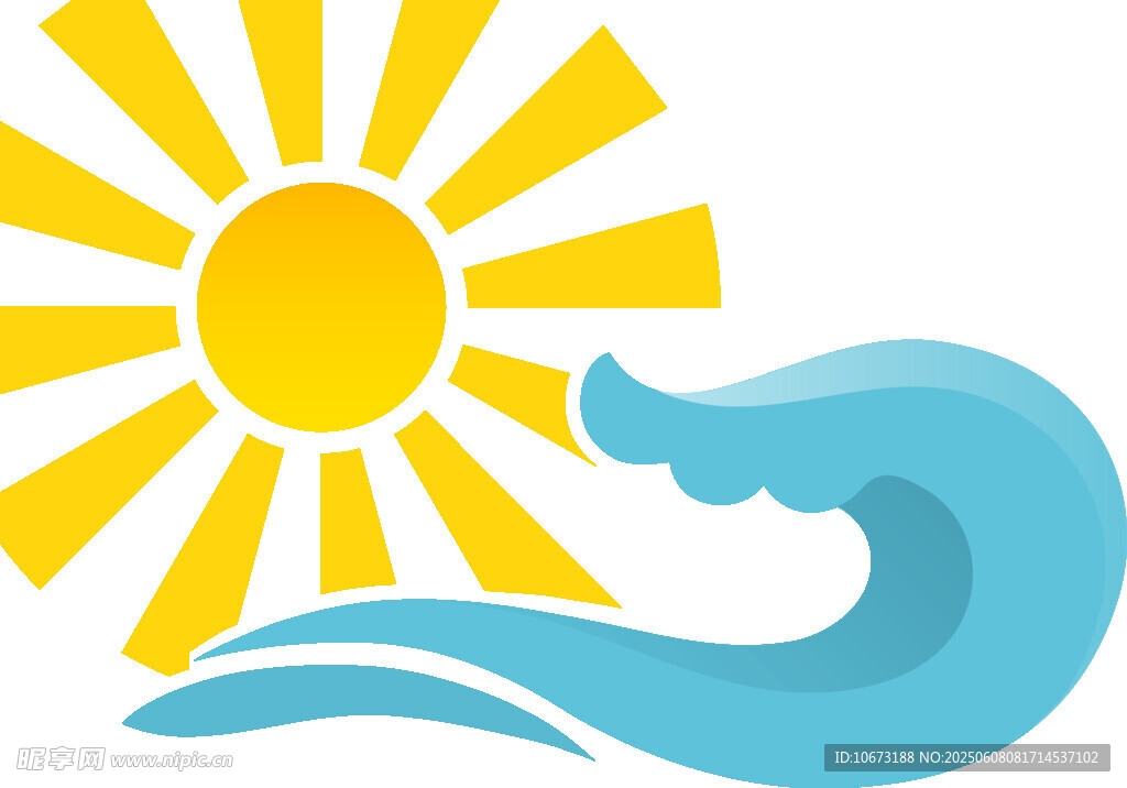 太阳与海浪图标设计