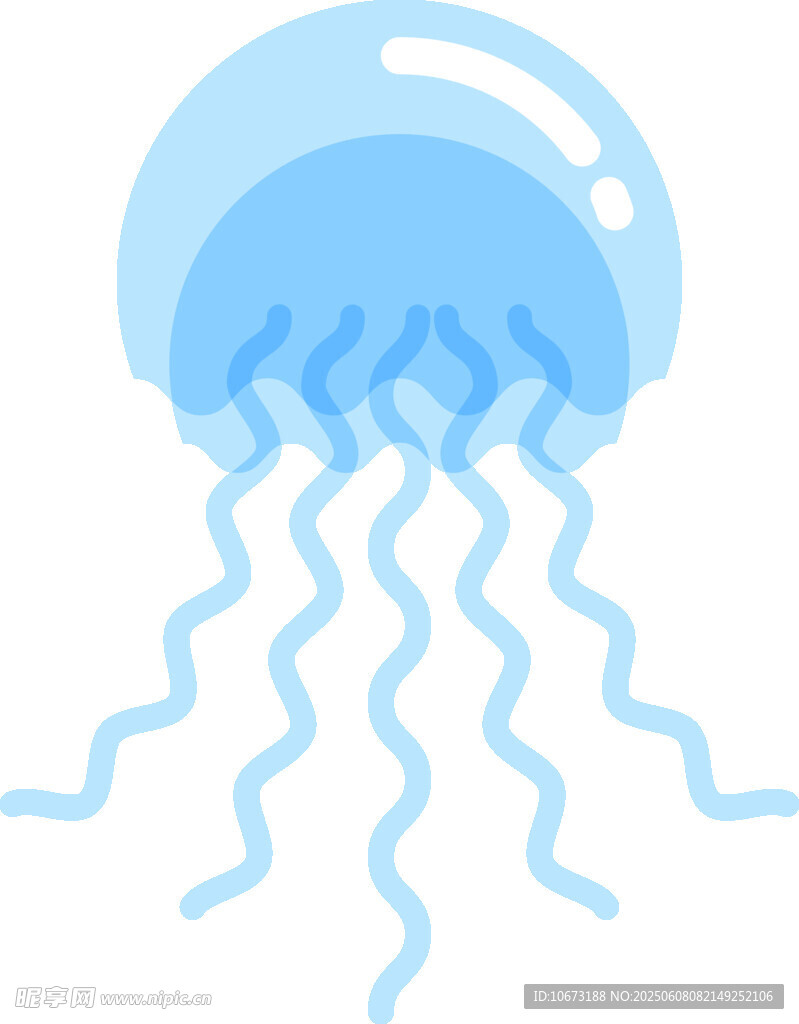蓝色水母插画