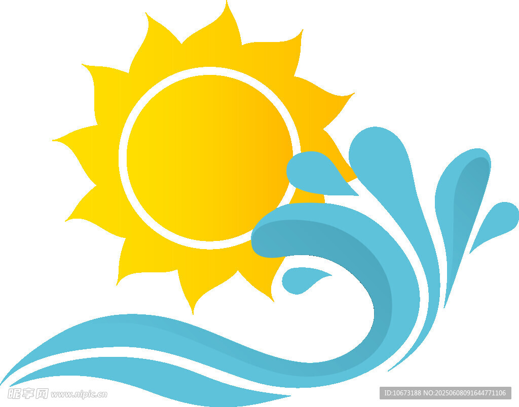 阳光海浪图标设计元素