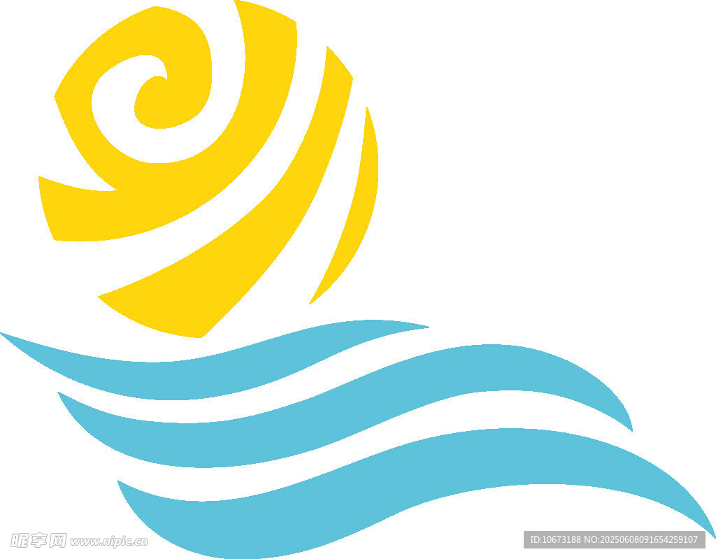 太阳海浪标志图案