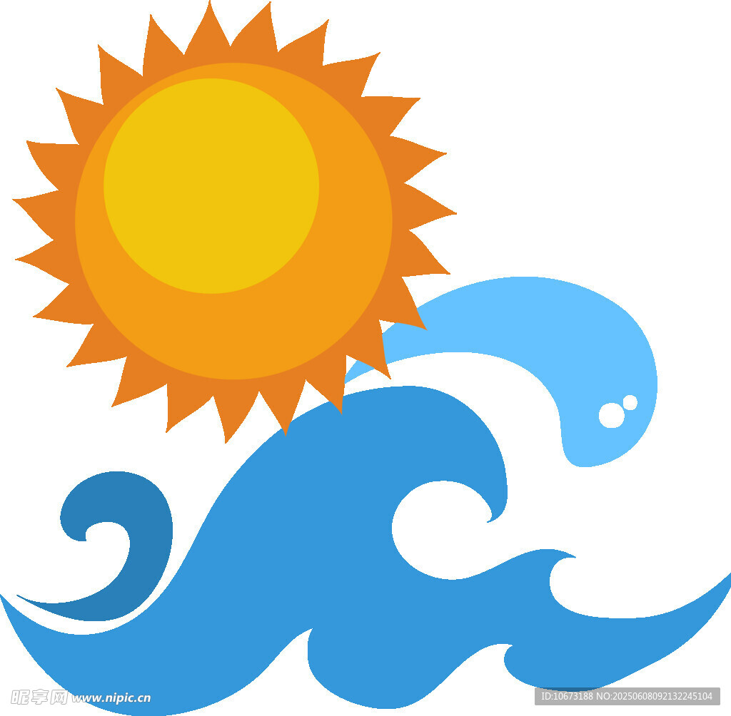 夏日阳光海浪图标