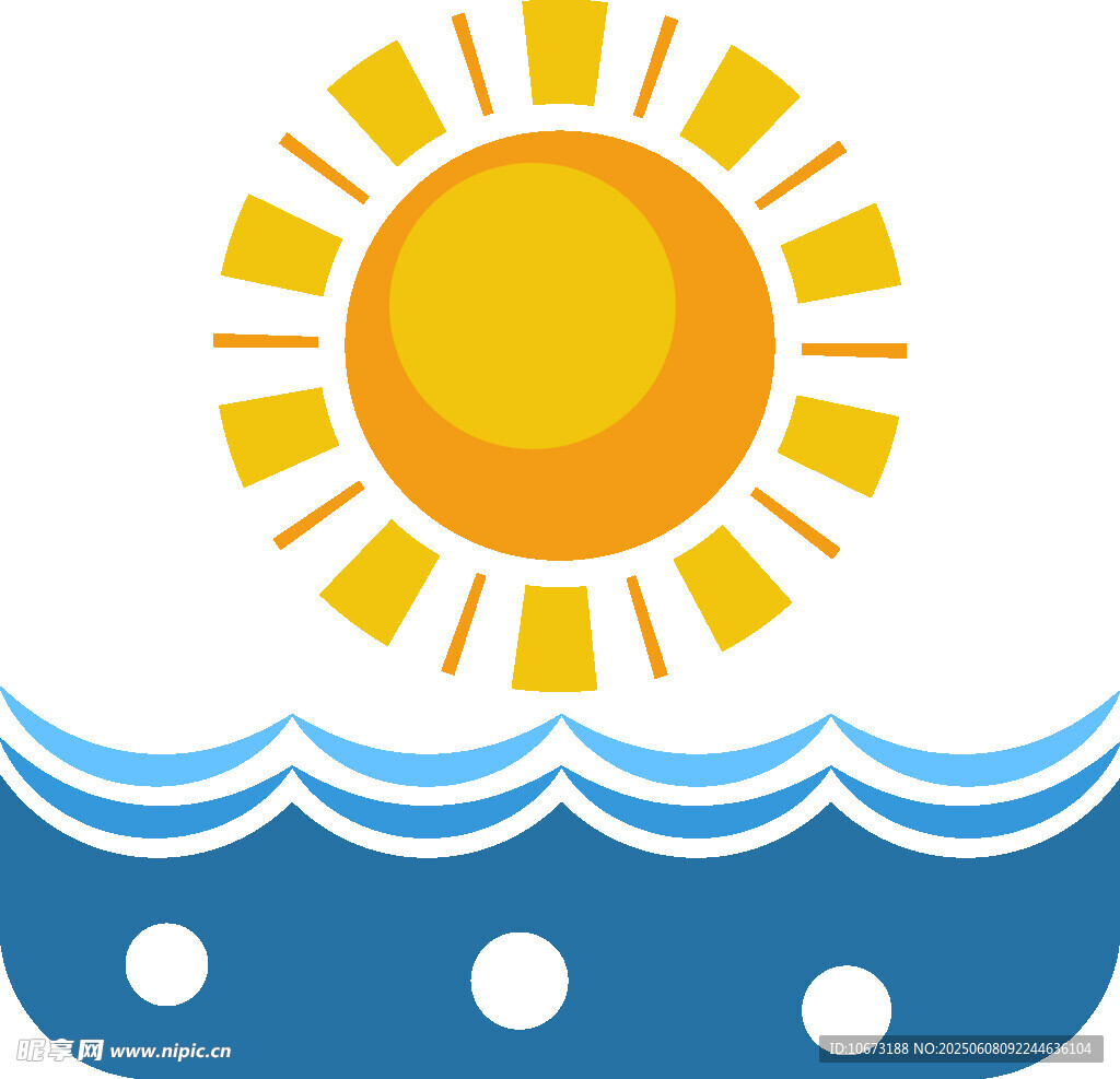 夏日阳光海浪图标设计