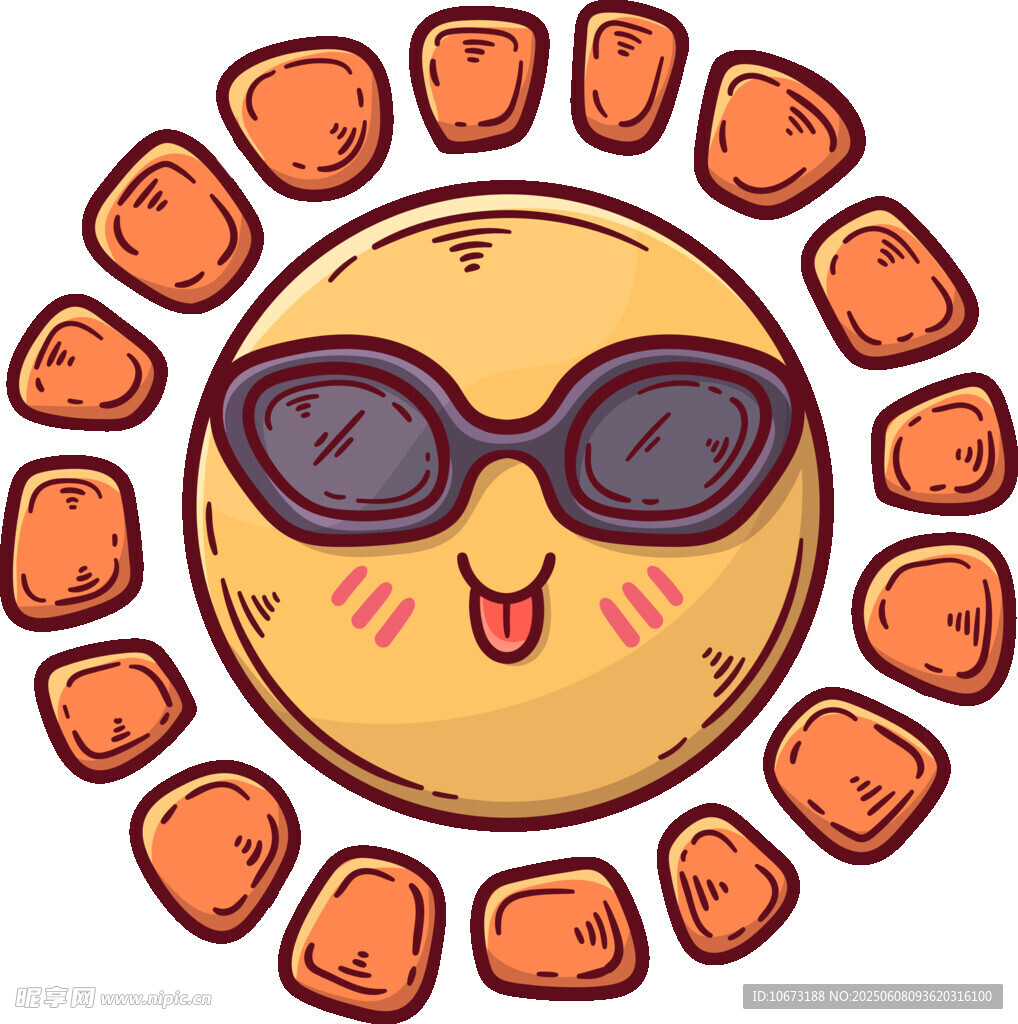 戴墨镜的可爱太阳形象