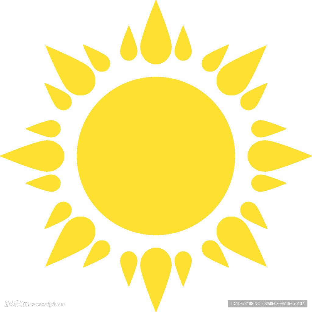 黄色简约太阳图标
