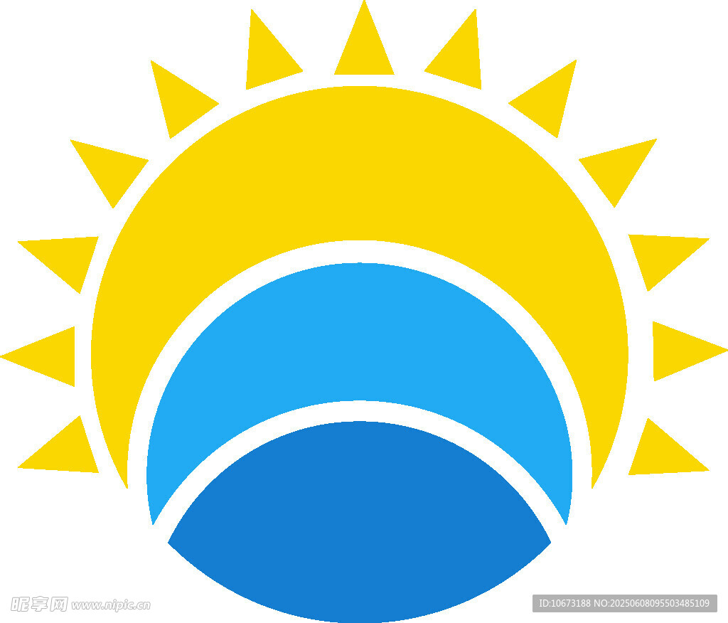 太阳海浪标志图案