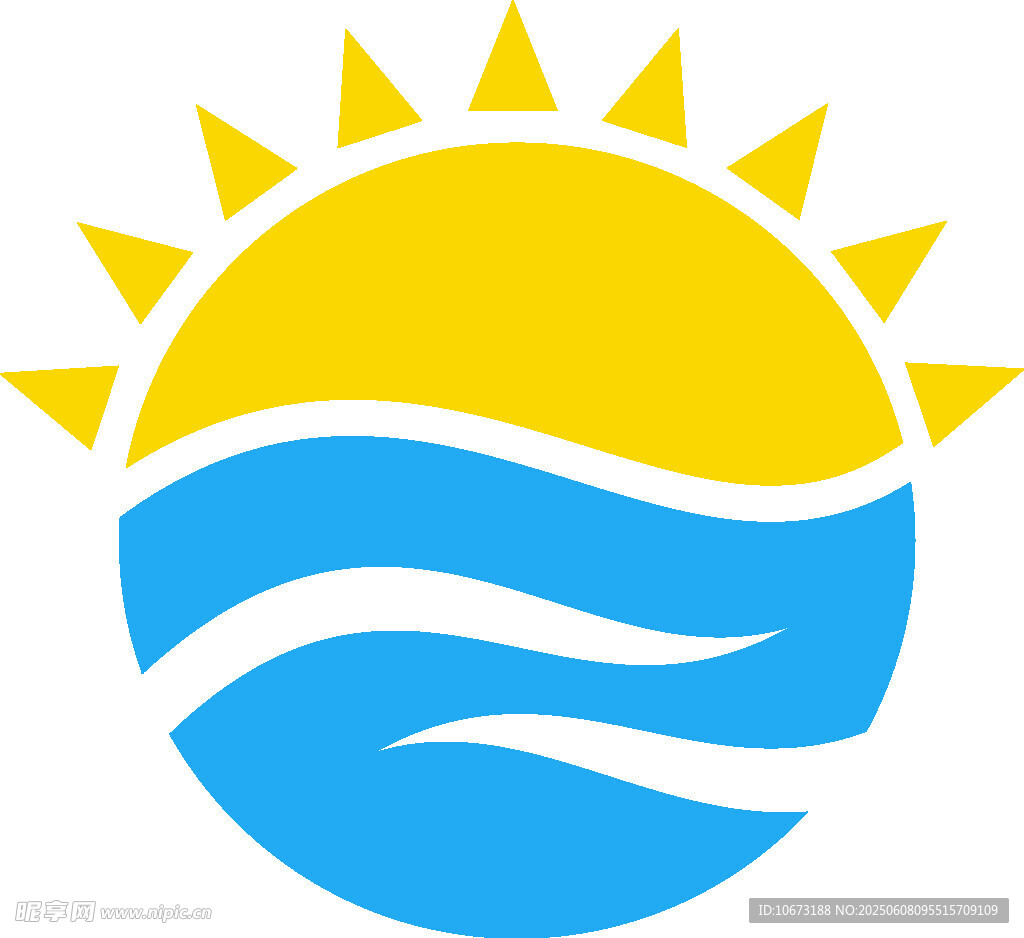 太阳海浪标志图案