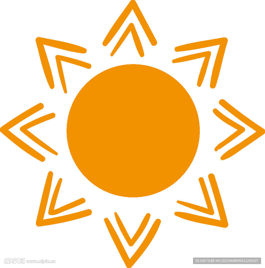 简约橙色太阳图标设计