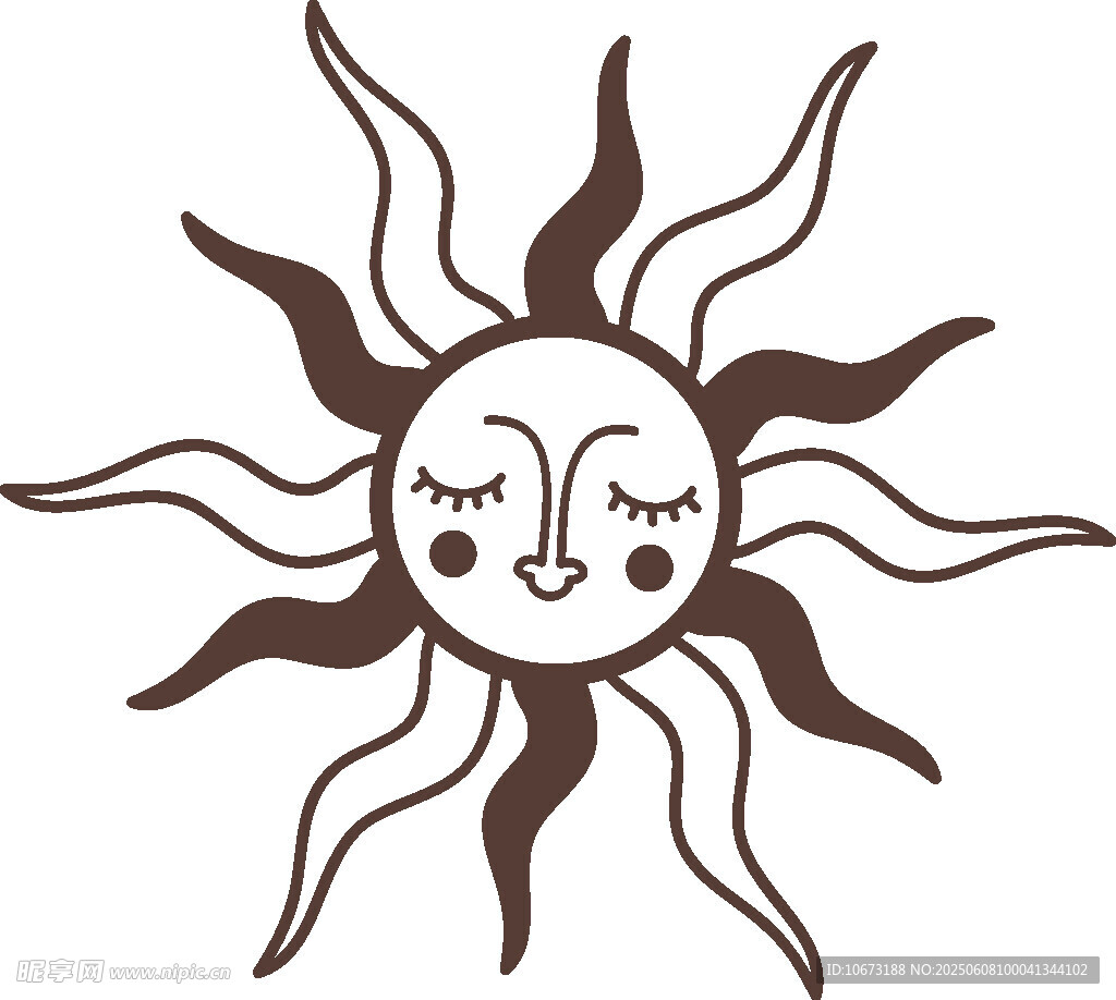 可爱卡通太阳形象插画