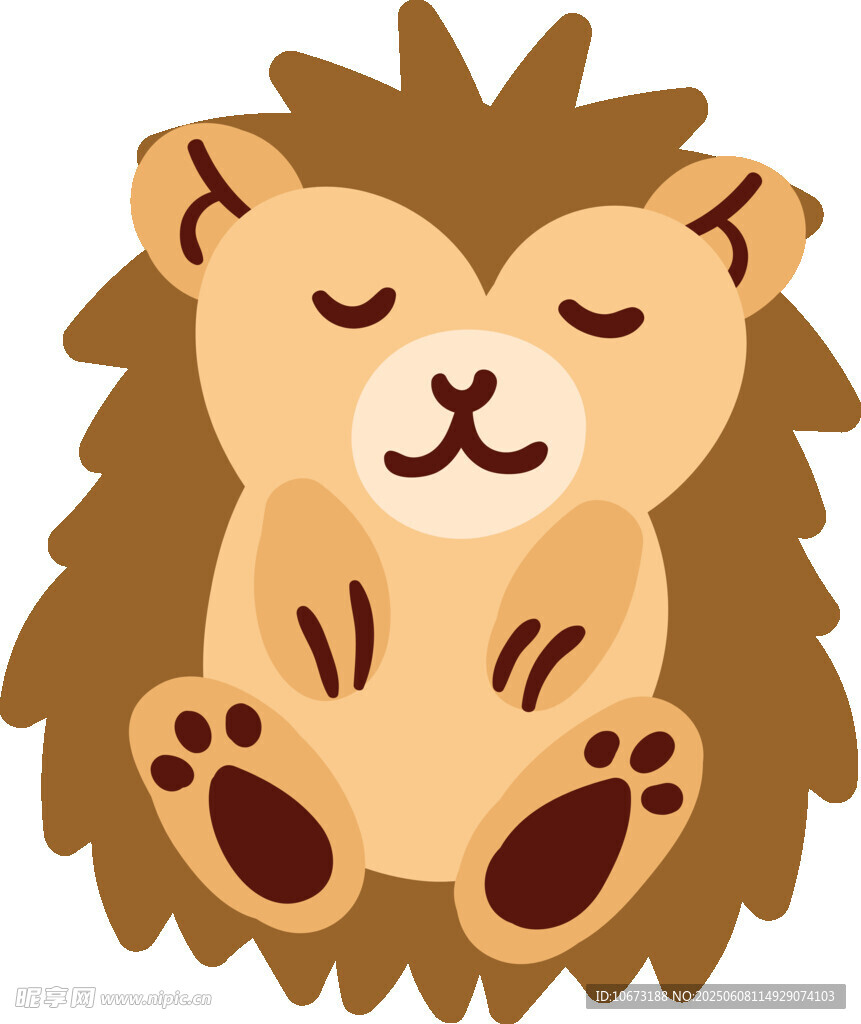 可爱小刺猬闭眼萌态