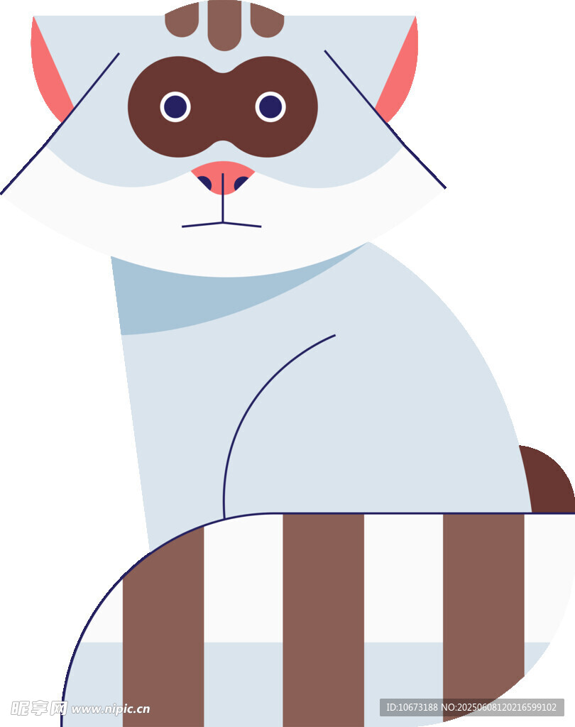 可爱条纹猫咪插画