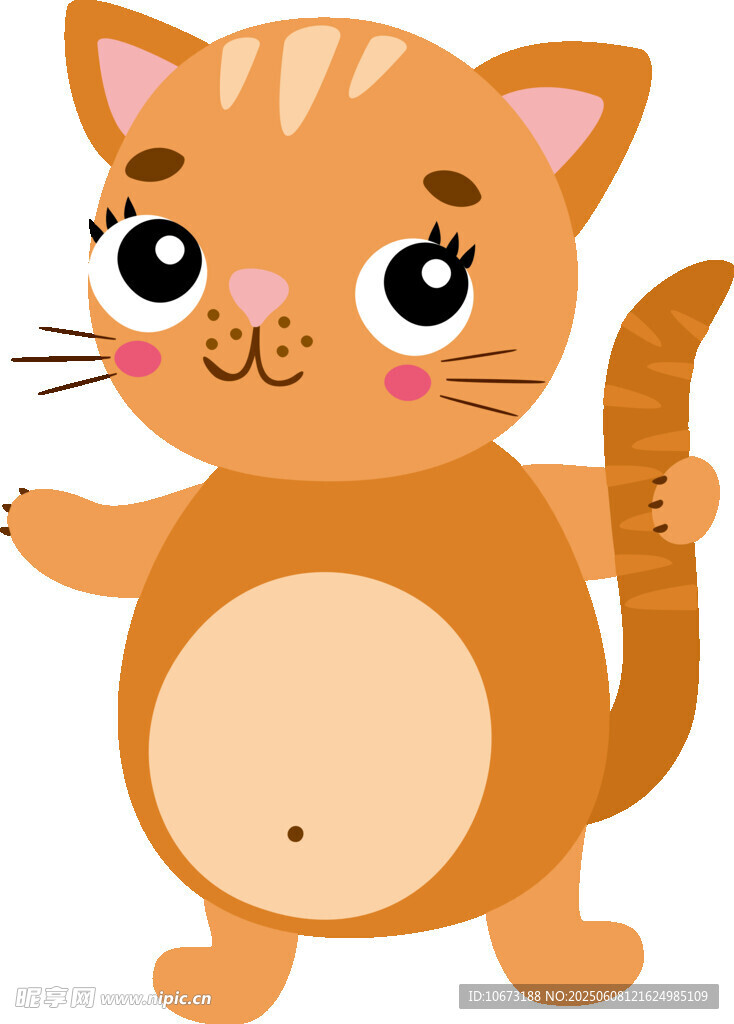 可爱站立小猫形象