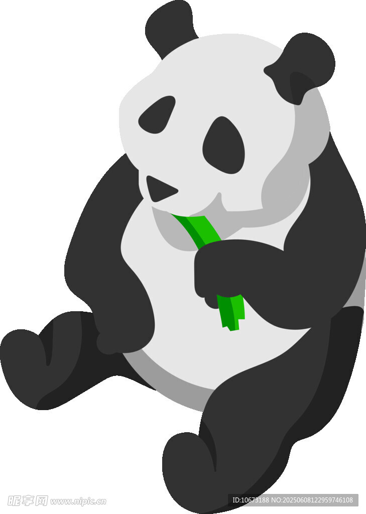 坐着吃竹子的可爱熊猫