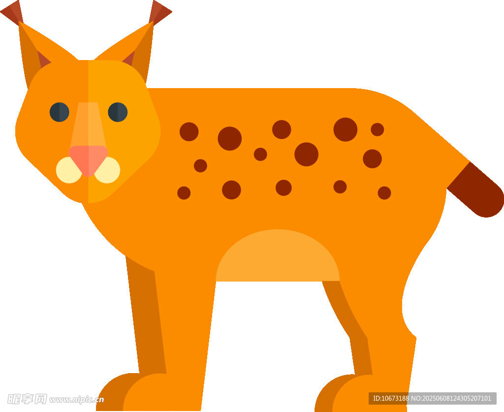 可爱卡通猞猁形象展示