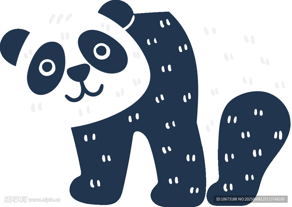 可爱熊猫卡通形象插画