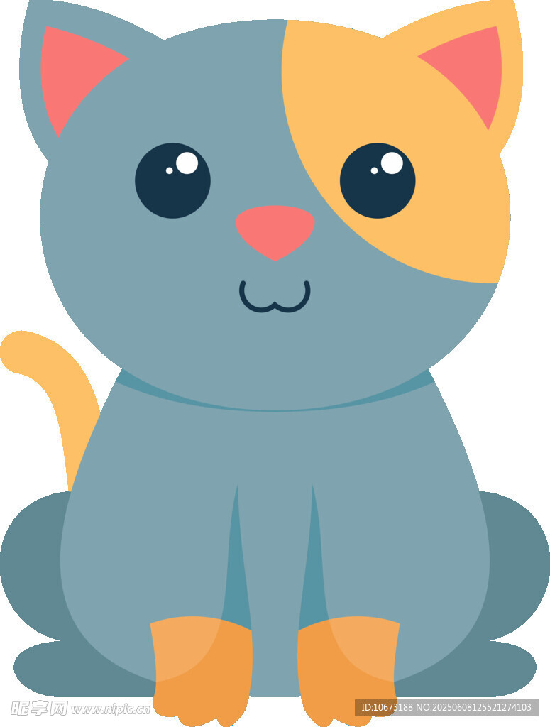 可爱双色小猫卡通形象