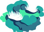 汹涌海浪插画