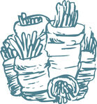 手绘薯条堆叠插画
