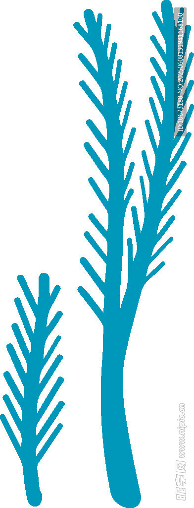 蓝色植物图案