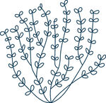手绘简约植物枝叶图案