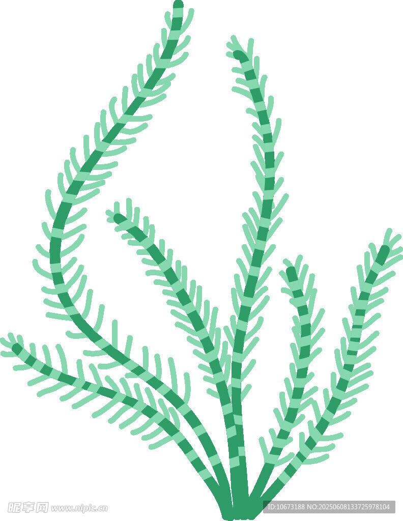 绿色植物枝叶矢量插画