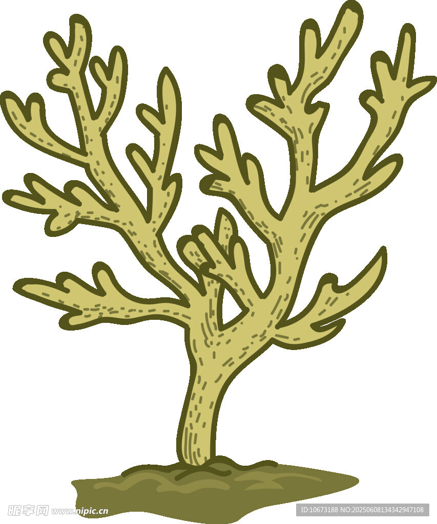 简约风格无叶树插画