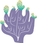 紫色仙人掌插画