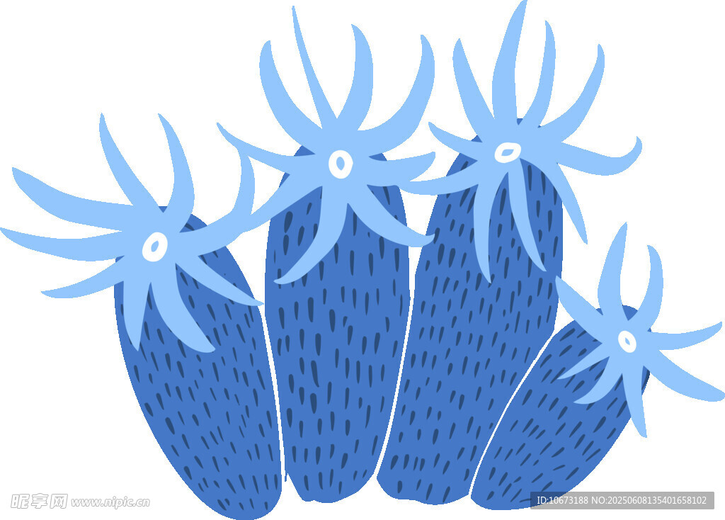 蓝色仙人掌插画