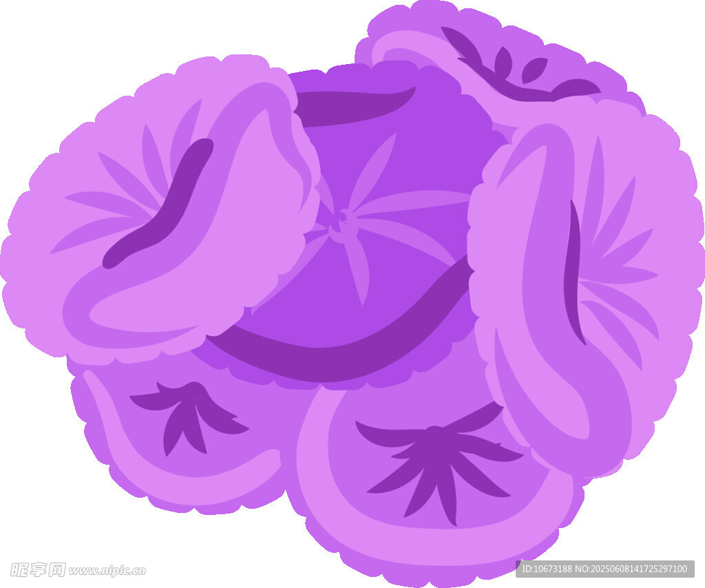 紫色褶皱花朵插画