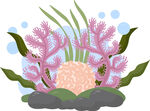 海底珊瑚景观插画