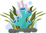 海底珊瑚植物插画