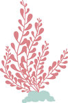 粉色枝叶植物图案