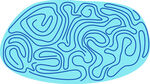 蓝色抽象迷宫图案设计