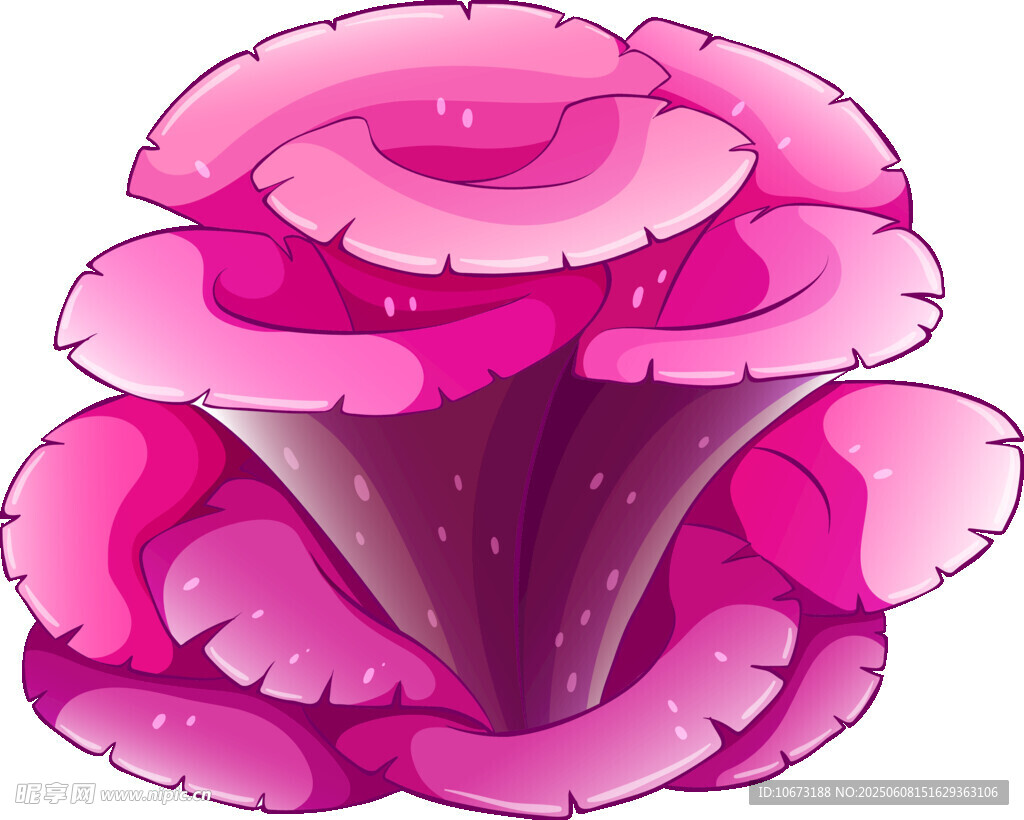 粉色梦幻多层花朵插画
