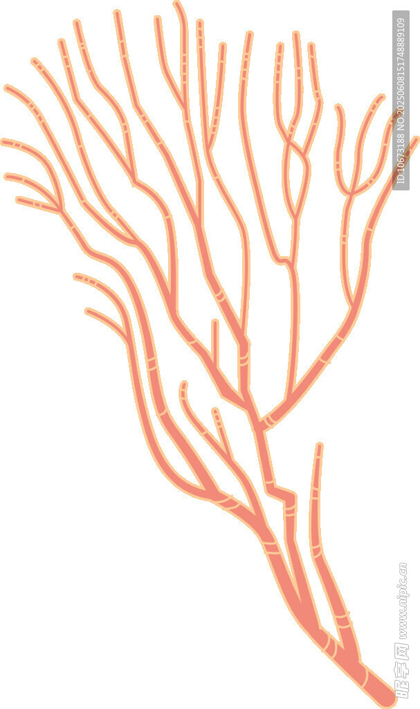 橙色珊瑚枝图案